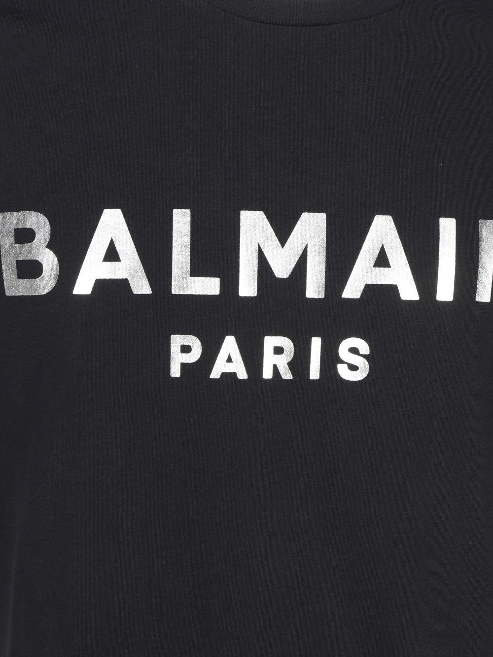 Cotton T-shirt With Paris Logo Print - Black / Silver