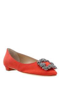 Hangisi Satin Flats - Red
