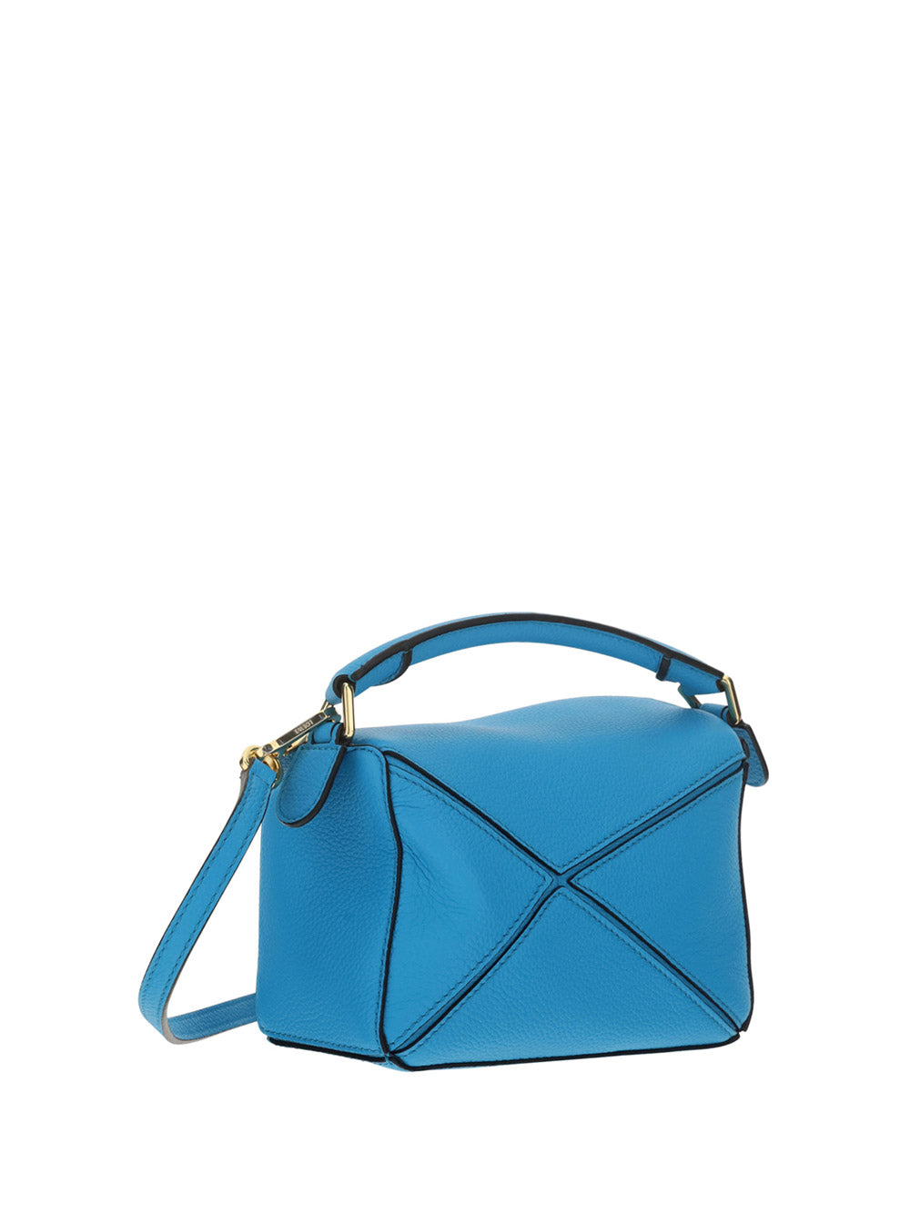 Mini Puzzle Bag in Soft Grained Calfskin - Cyan