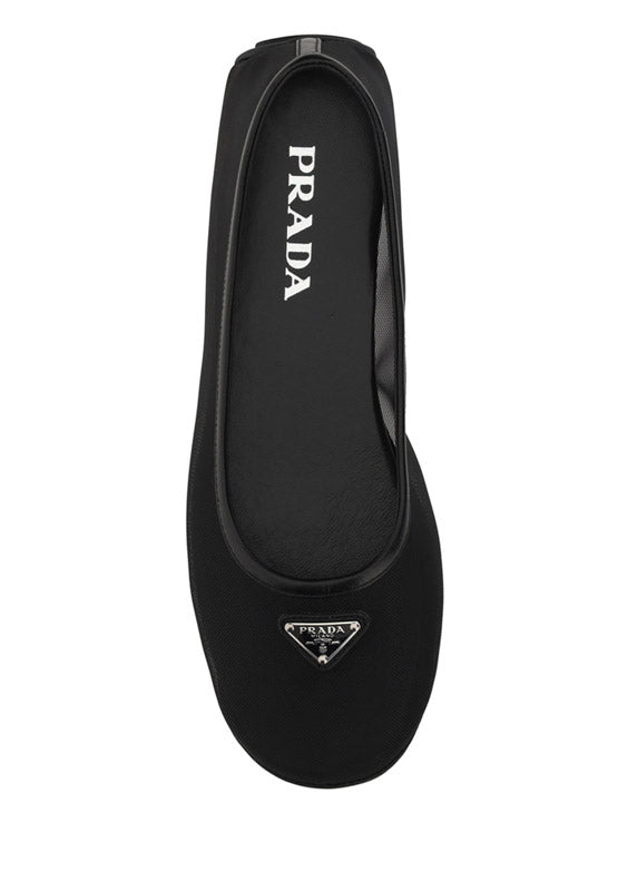 Logo Plaque & Mesh Ballerina - Black