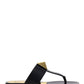 One Stud Calfskin Flat Thong Sandal - Black