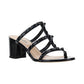 Rockstud Calfskin Leather Slide Sandal 60 Mm - Black