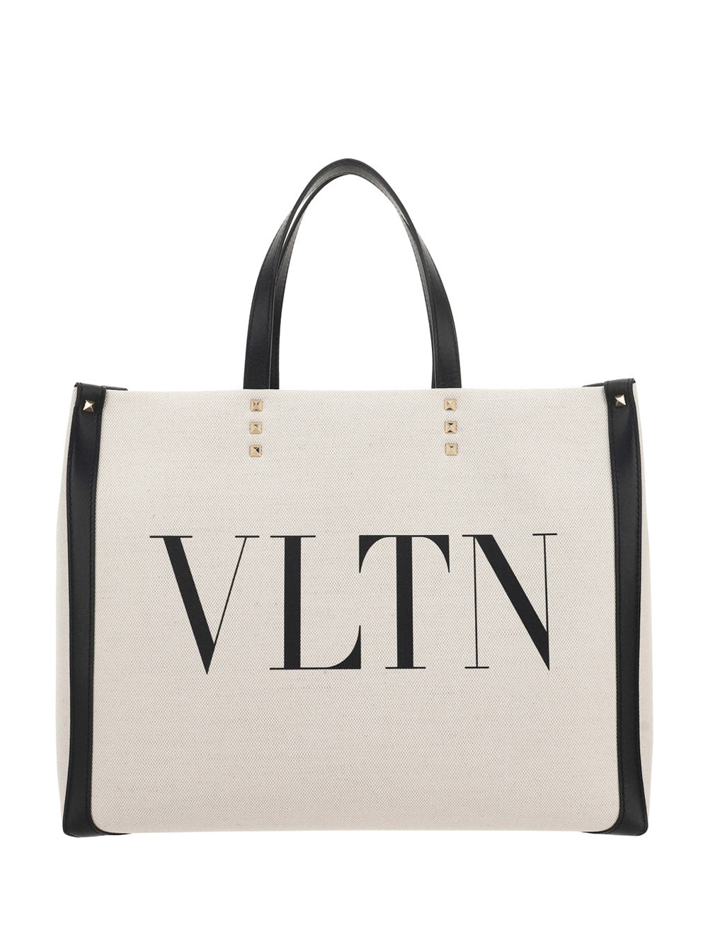 Small VLTN Print Canvas Tote Bag - Ivory