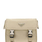 Re-Nylon and Saffiano Leather Shoulder Bag - Beige