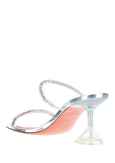 Gilda Metallic Crystal Sandals 70mm - Clear