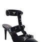 Roman Stud Patent Leather Sandals - Black