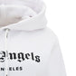 Rhinestone Sprayed Logo Hoodie - White