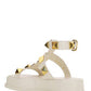 Roman Stud Calfskin Flatform Sandal 40MM - Ivory
