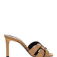 Tribute Heeled Mules In Vegetable-Tanned Leather - Marron Gold