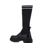 Calfskin and Stretch Mesh Boots - Black