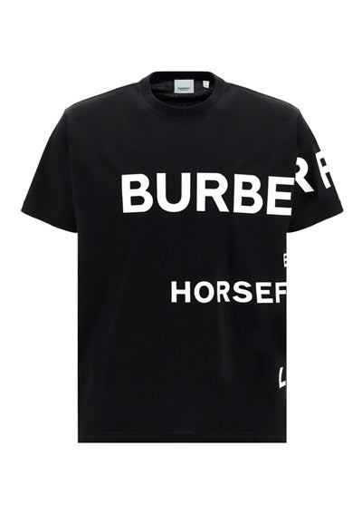 Horseferry Print Cotton Oversized T-shirt - Black/White