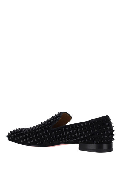 Dandelion Spikes Loafers in Suede - Black