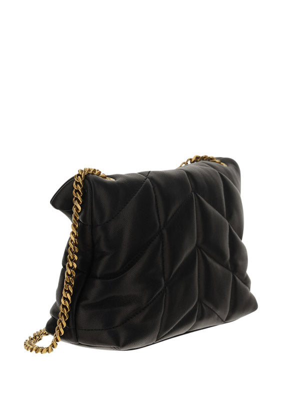Puffer Toy Bag In Quilted Lambskin - Black