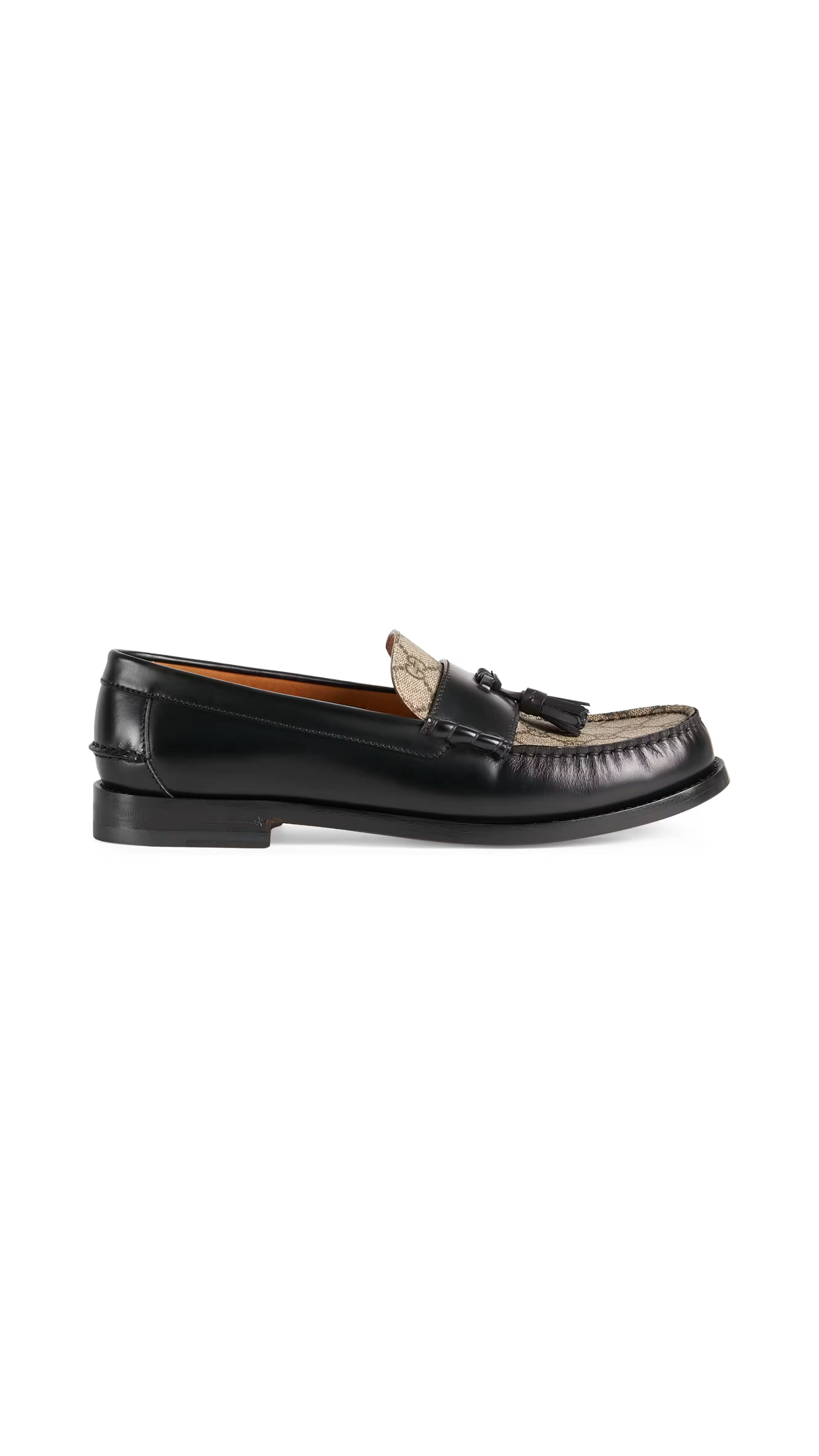 Men's GG Loafer with Tassels - Black/Beige/Ebony