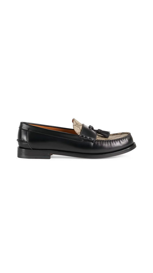 Men's GG Loafer with Tassels - Black/Beige/Ebony
