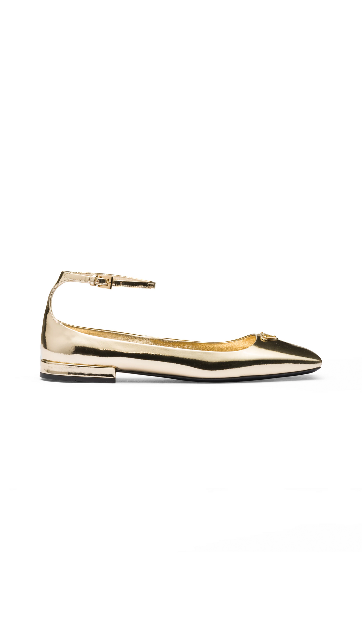 Metallic Leather Ballerinas - Platinum