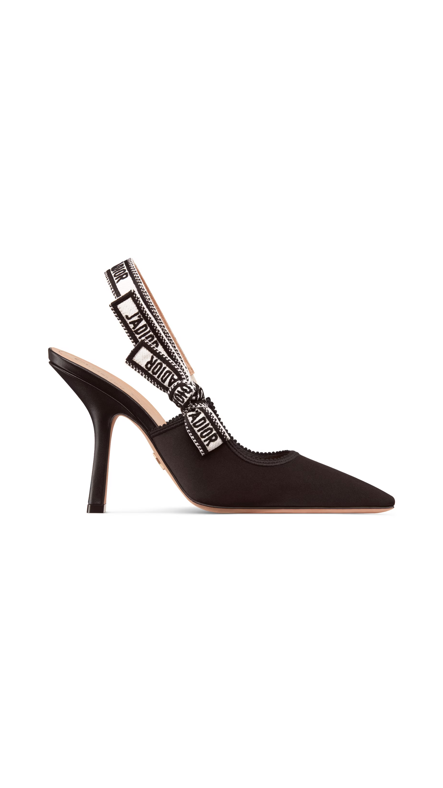 J'Adior Slingback Pump in Satin - Black