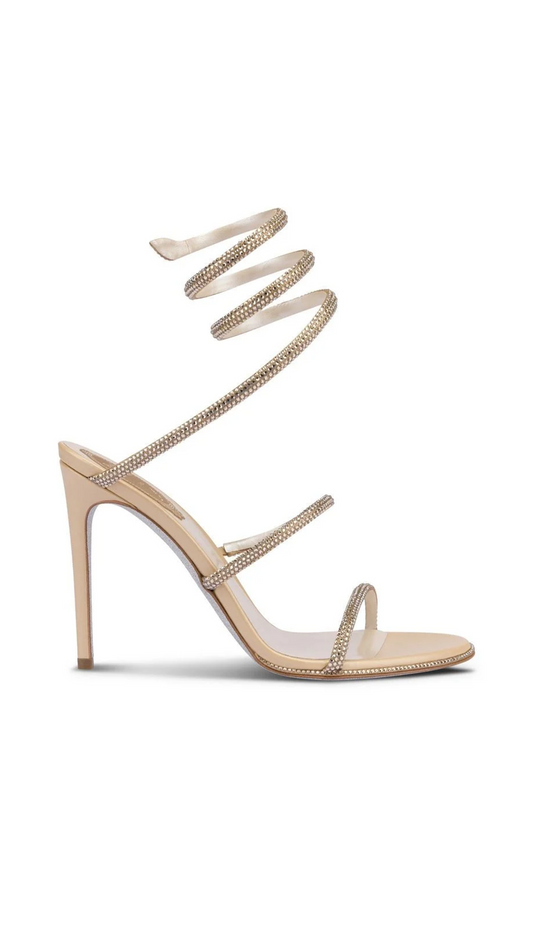 Cleo Crystal Sandal 105 - Beige
