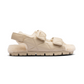 Padded Nappa Leather Sandals with Shearling - Desert Beige