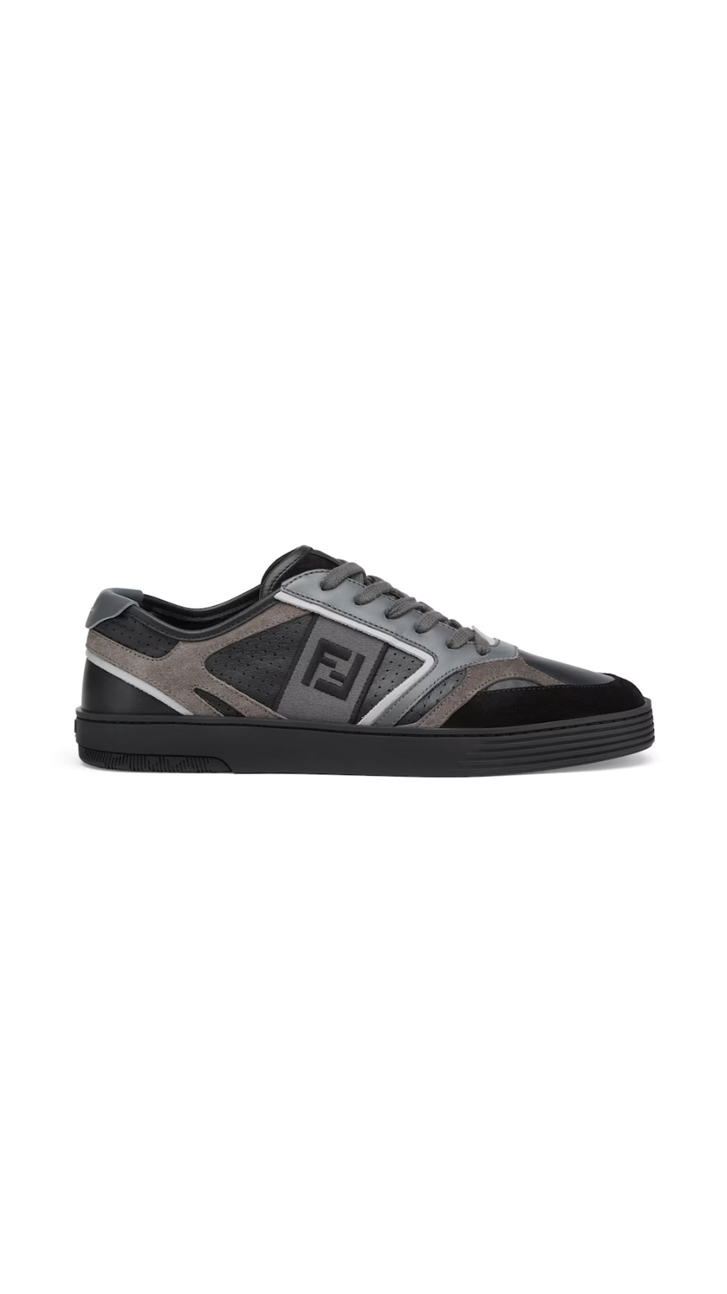 Fendi Step Leather Sneakers - Black