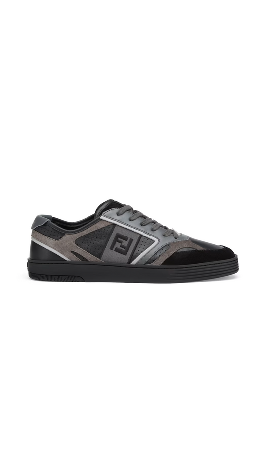 Fendi Step Leather Sneakers - Black