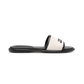 Vikee Cotton Logo Sandal - Ecru/Black