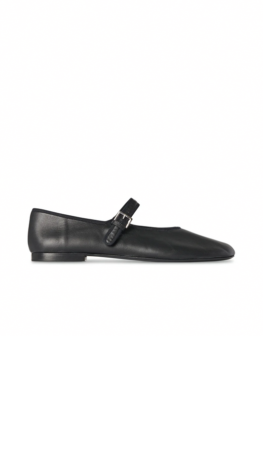 Boheme LJ flats in Leather - Black
