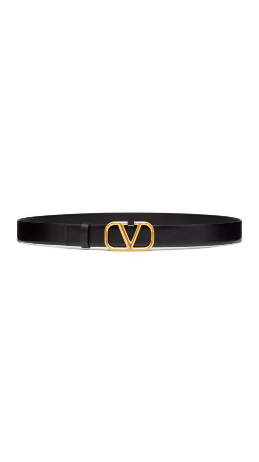 Vlogo Signature Calfskin Belt 30MM - Black