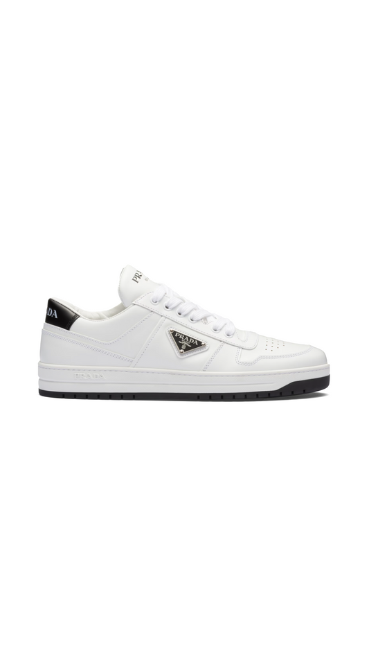 Downtown Perforated Leather Sneakers - White/Black