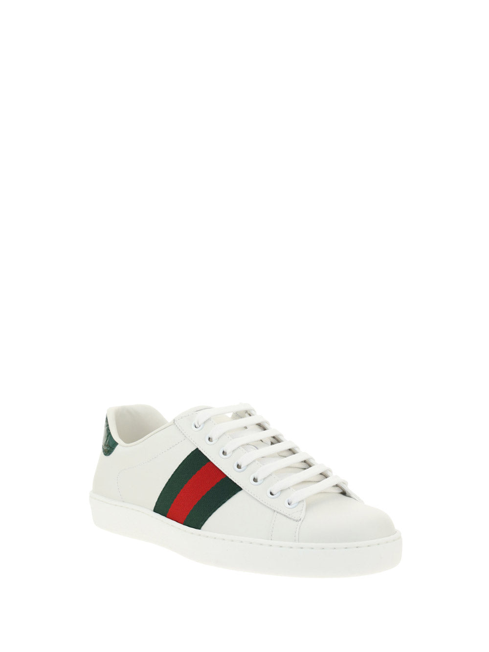 Ace Leather Sneakers - White / Green