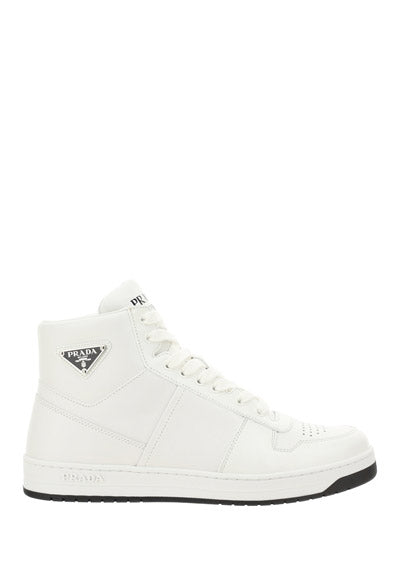 Leather High-Top Sneakers - White