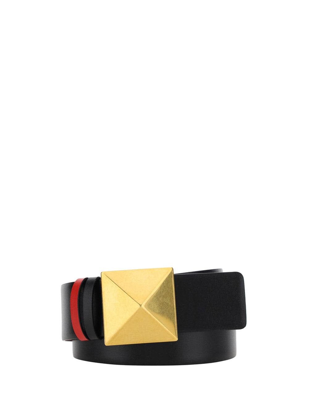 Reversible One Stud Belt In Calfskin 40MM - Black / Red