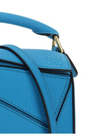 Mini Puzzle Bag in Soft Grained Calfskin - Cyan