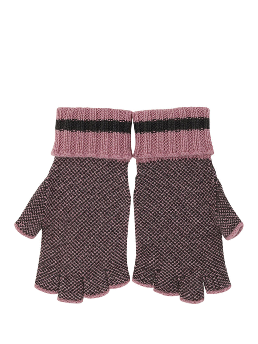GG Cashmere Fingerless Gloves - Pink