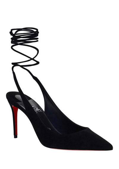 Lace-Up Kate Suede 85 Pumps - Black