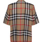 Short-sleeve Check Silk Shirt