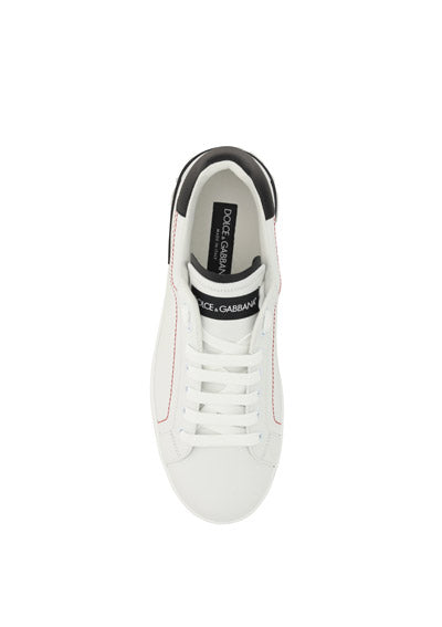 Calfskin Nappa Portofino Sneakers - White/Black/Red
