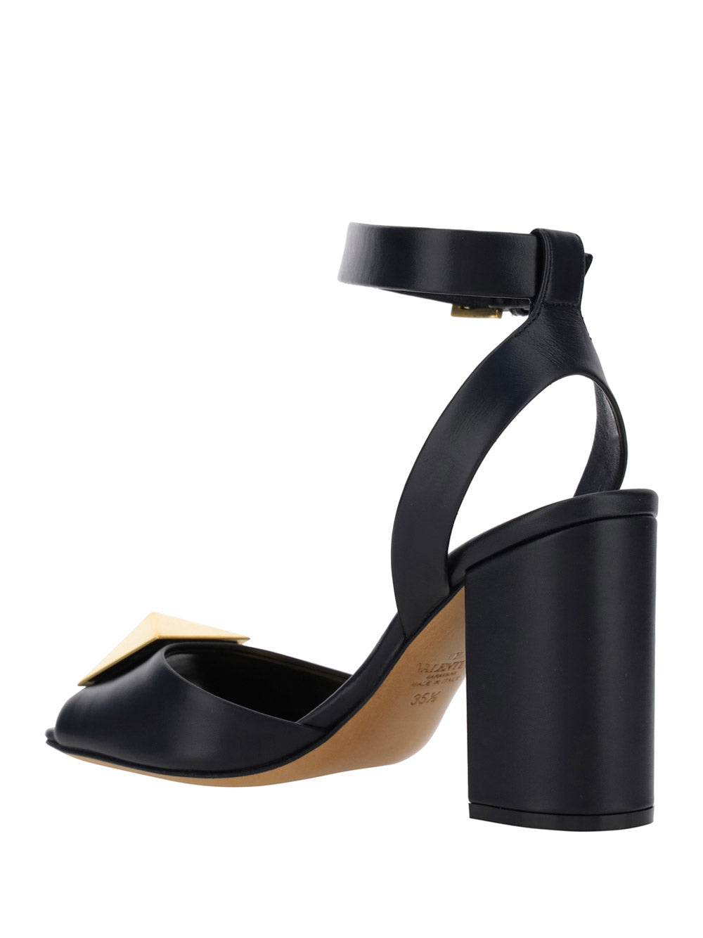 One Stud Calfskin Sandal 90MM - Black