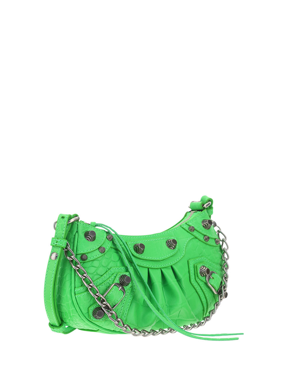 Le Cagole Mini Purse With Chain Crocodile Embossed - Green