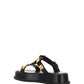 Roman Stud Flatform Sandals - Black