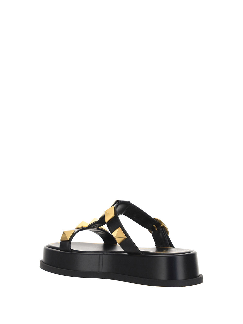 Roman Stud Flatform Sandals - Black