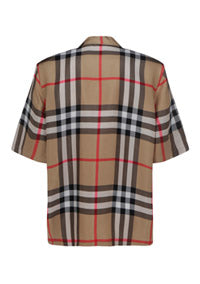 Short-sleeve Check Silk Shirt