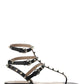 Rockstud Calfskin Flat Flip-Flop Sandal - Black