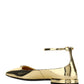 Metallic Leather Ballerinas - Platinum