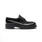 Brushed Leather Loafers - Black