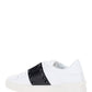 Rockstud Untitled Sneakers in Calfskin Leather with Tonal Stude - White/Black