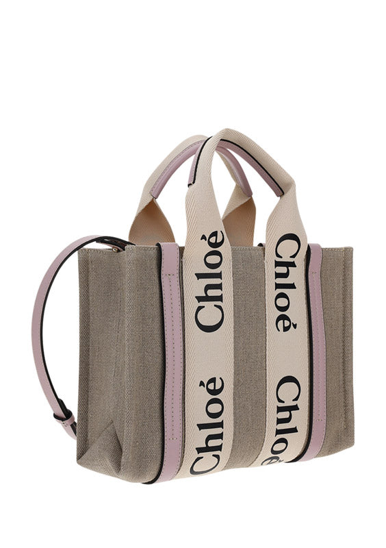 Small Woody Tote Bag - Beige / Pink