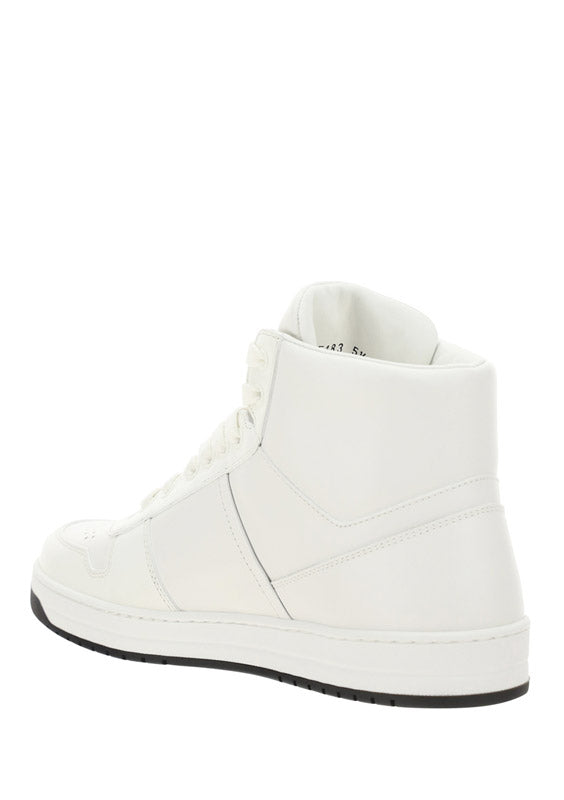 Leather High-Top Sneakers - White