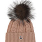 Beanie With Pom Pom - Blush Pink
