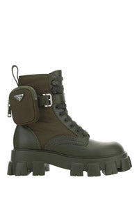 Monolith Leather and Nylon Fabric Boots - Military Green
